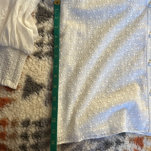 Alice Olivia LANG EMBROIDERED BUTTON DOWN BLOUSE - Picture 8 of 9